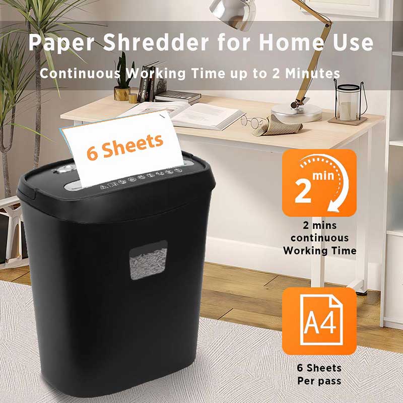 OS060C 6 Sheet Cross Cut Paper Shredder