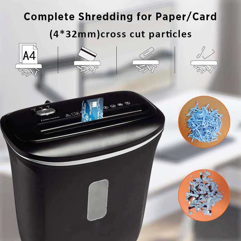 OS506C 6 Sheet Cross Cut Paper Shredder