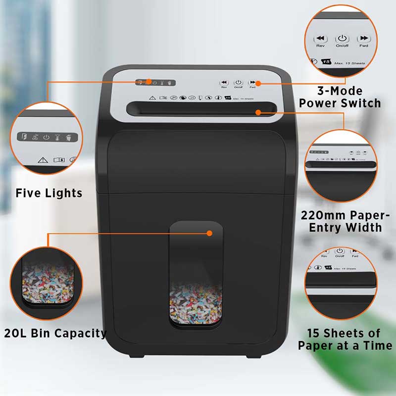 OS1501CI 15 sheets cross cut shredder
