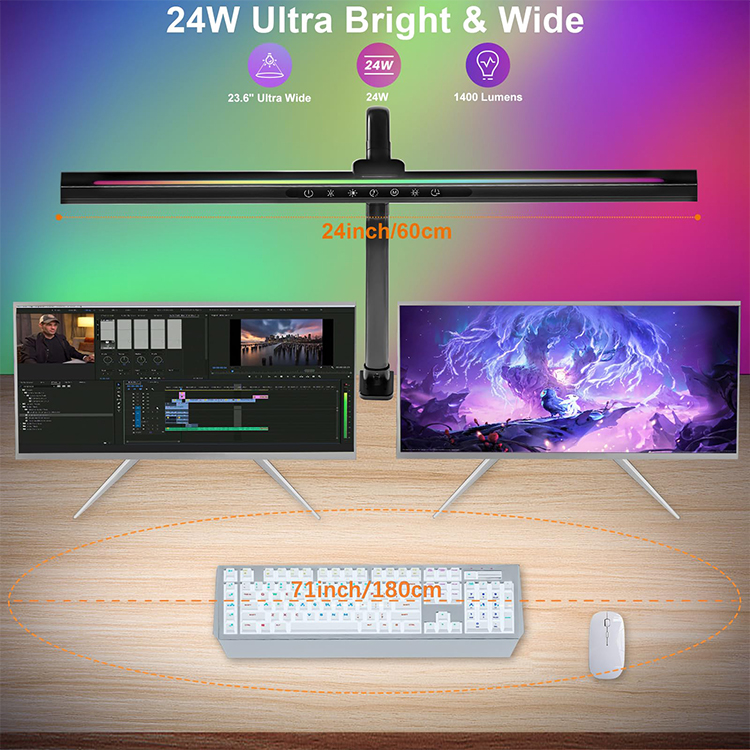 2-in-1 Desk Lamp with RGB Ambient Light