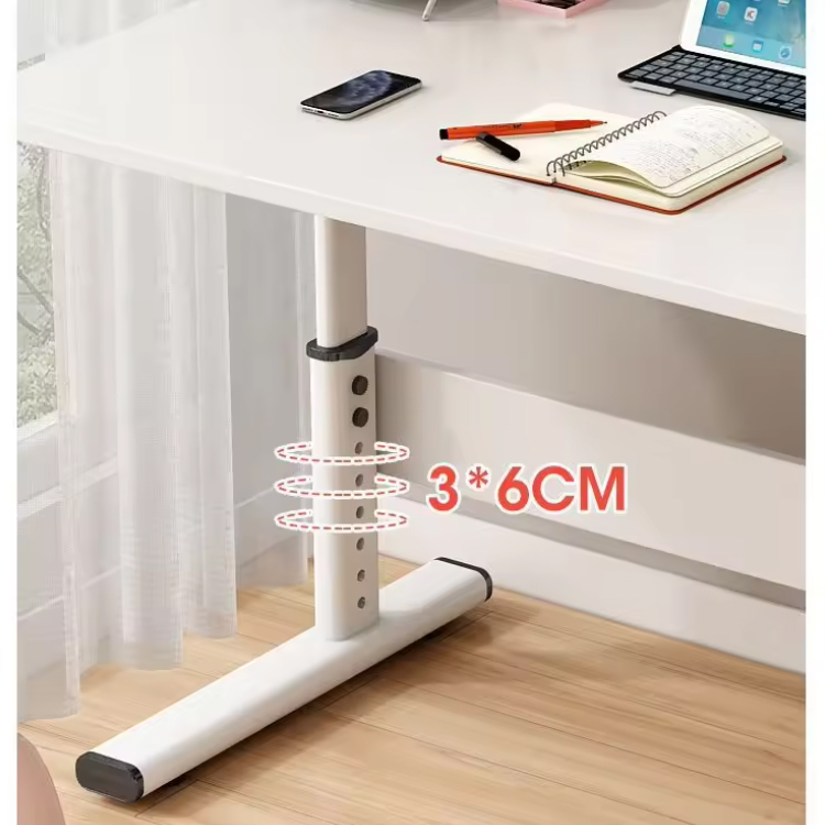 Black White Wooden Modern Office Furniture Manual Height Adjustable Hand Crank Standing Desk